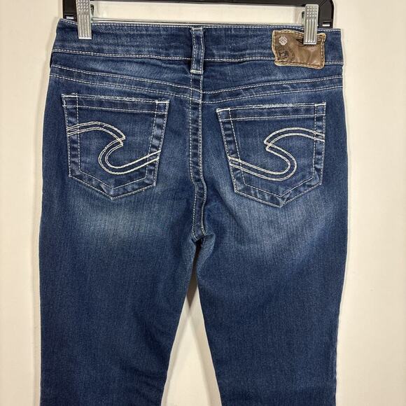 Silver Jeans Suki Surplus Bootcut Dark Blue Denim 28 x 29 Jeans Western - Picture 3 of 13